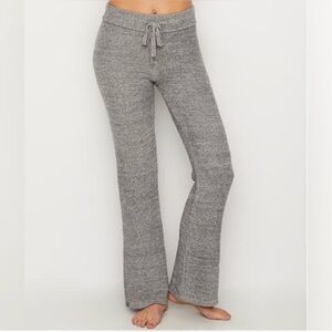 Barefoot Dreams CozyChic Lite Gray Knit Fabric wide leg pant